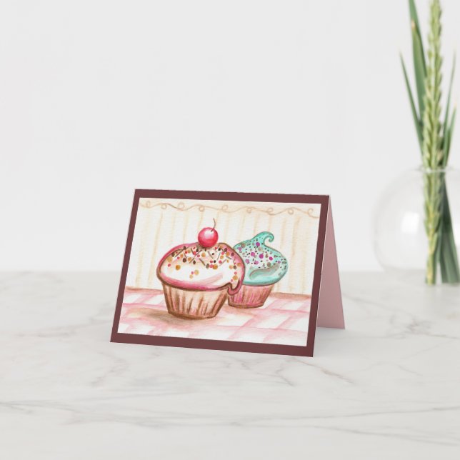 Cupcake Dankeschön Karte (Vorderseite)