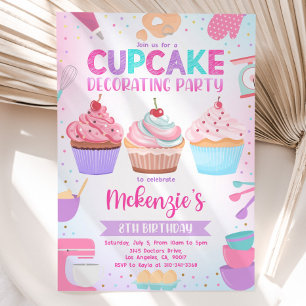Cupcake Decoration Party Einladung, bearbeitbar Ba Einladung