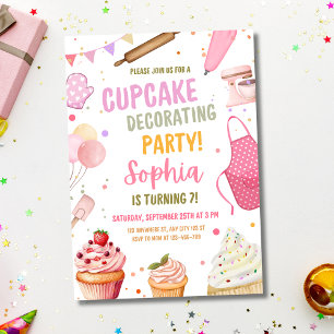 Cupcake Decoration Party Einladung, zum Geburtstag Einladung