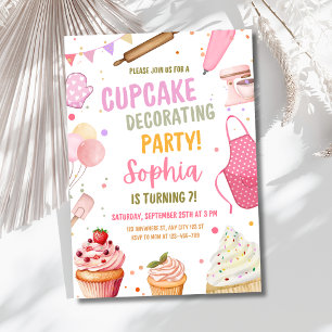 Cupcake-Dekorierparty-Einladung, Koch-Geburtstag Einladung