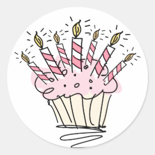 Cupcake-Design-Aufkleber Runder Aufkleber