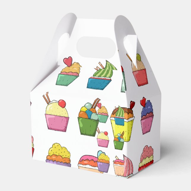 Cupcake-Design-Party Geschenkschachtel (Vorderseite)
