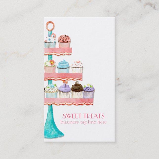 Cupcake Dessert Backbäckerei Business-Paket Visitenkarte (Vorderseite)