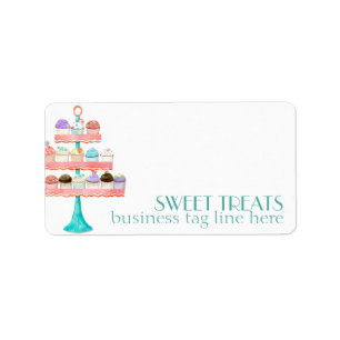 Cupcake Dessert Baking Bakery Business Package Adressaufkleber