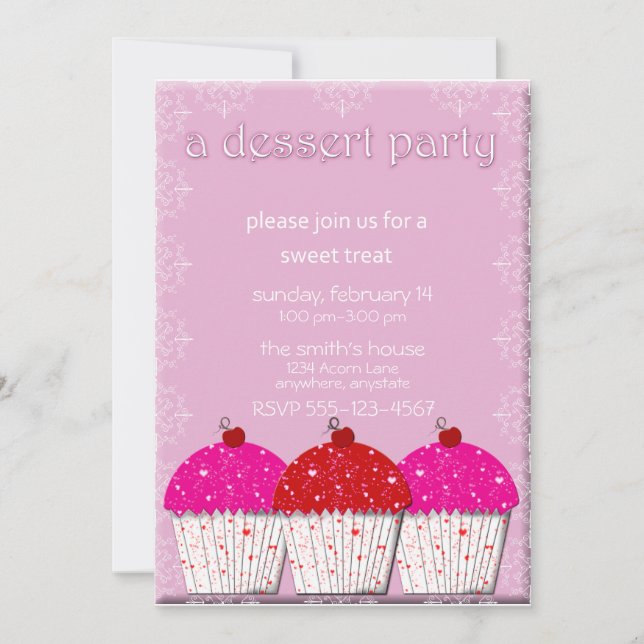 Cupcake Dessert Party Einladung (Vorderseite)