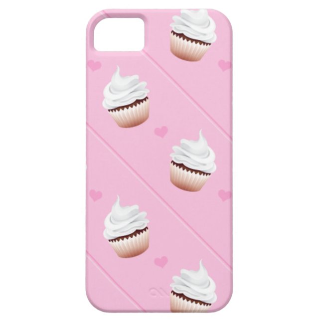 Cupcake diagonale Streifen Case-Mate iPhone Hülle (Rückseite)