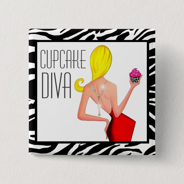 ‚Cupcake DIVA‘ Button (Vorderseite)