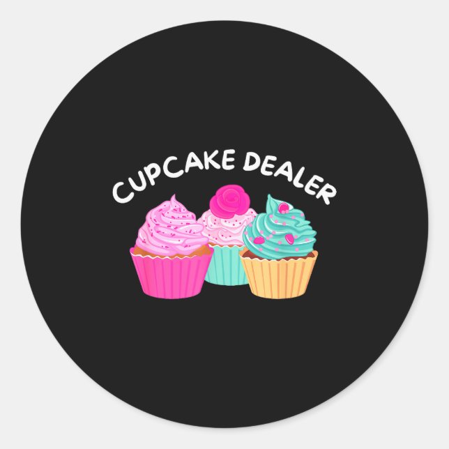 Cupcake Er - Funny Cupcake Baker Pastry Baking Gif Runder Aufkleber (Vorderseite)