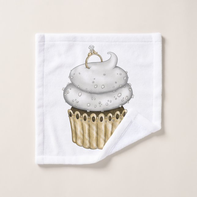 Cupcake Fiançailles doux (Gant de toilette)