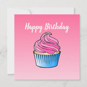 Cupcake-Flach-Gruß-Geburtstagskarte Karte
