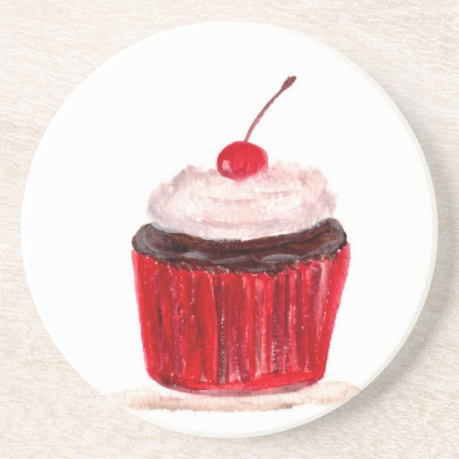 Cupcake food art sandstein untersetzer (Vorne)