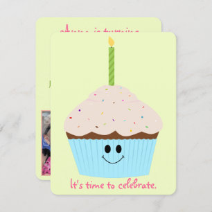 Cupcake Foto Template Party Einladung