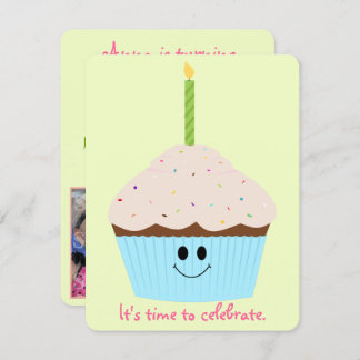 Cupcake Foto Template Party Einladung