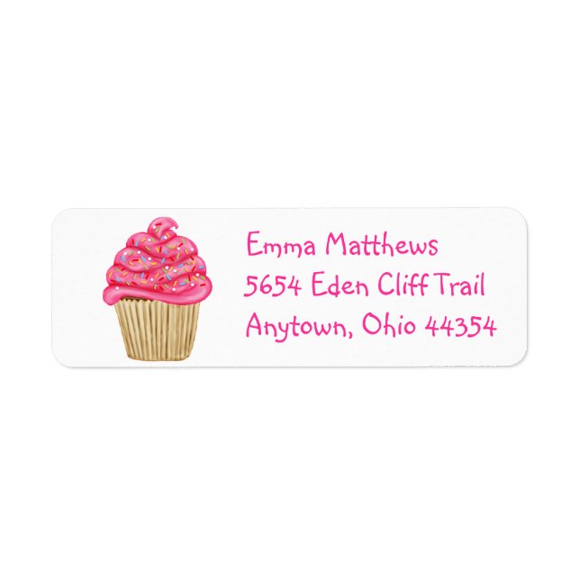 Cupcake Fun Rücksendeadressen-Aufkleber (Vorne)