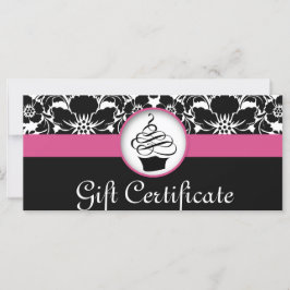 Cupcake Geschenkgutschein Floral Damask Pink Schwa