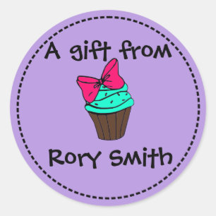 Cupcake Gift Tag Runder Aufkleber