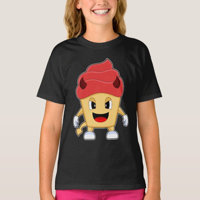 Cupcake Halloween Devil T-Shirt (Vorderseite)