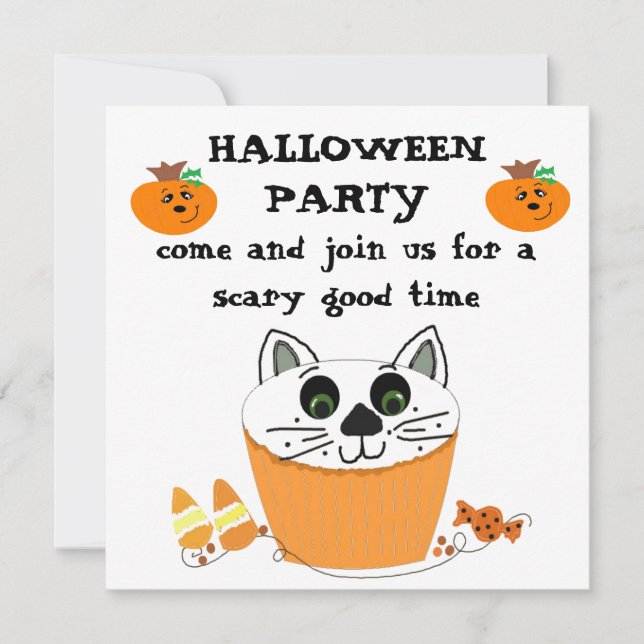 Cupcake Halloween Fête Invitation (Devant)