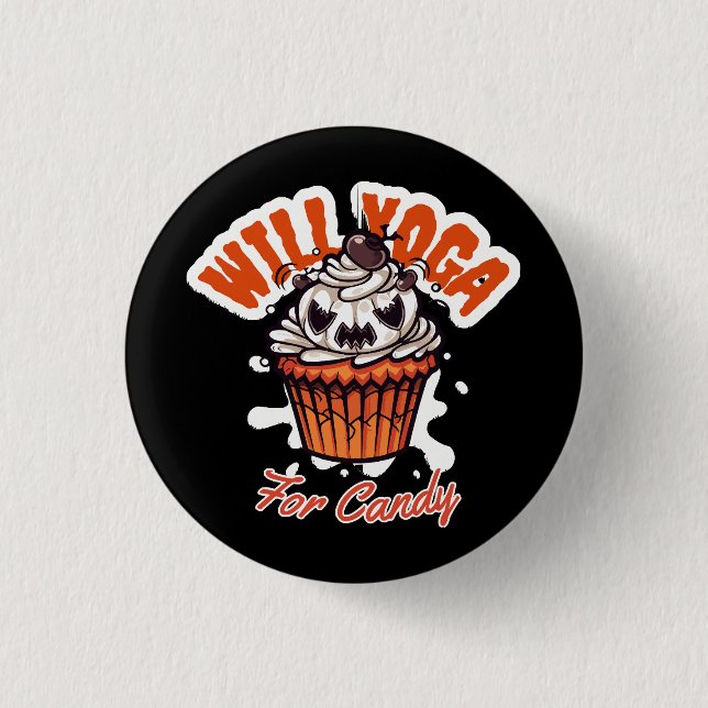 Cupcake Halloween Idee für Mamas Yoga Button (Vorderseite)