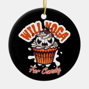 Cupcake-Halloween-Idee für Mamas Yoga Keramik Ornament