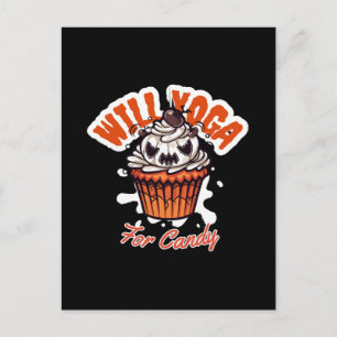 Cupcake-Halloween-Idee für Mamas Yoga Postkarte
