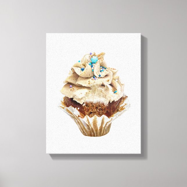 Cupcake Handgezeichnet Stift Crayon Art Canvas Pri Leinwanddruck (Vorderseite)