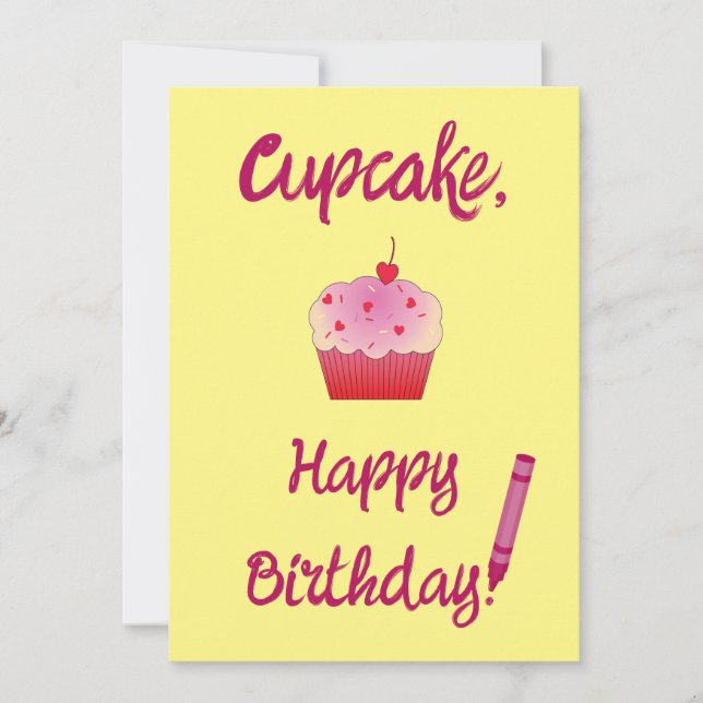 Cupcake, Happy Birthday! Einladung (Vorderseite)