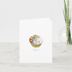 Cupcake Hearts Thank You Note Card Dankeskarte
