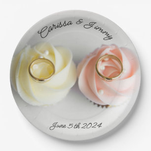 Cupcake Hochzeitstorte Rosa Gelb Pappteller