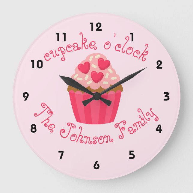 Cupcake Horloge de cuisine personnalisée (Recto)