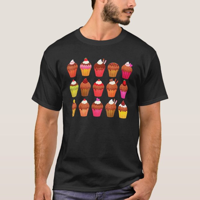 Cupcake I Liebe Cupcakes Backwaren T-Shirt (Vorderseite)