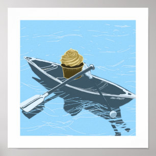 Cupcake in a Canoe print Poster
