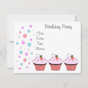 Cupcake Invitation d'anniversaire