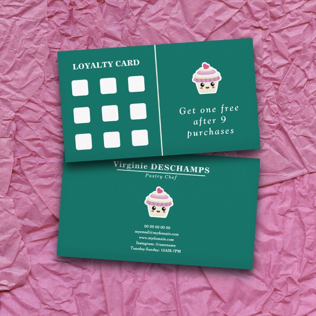 Cupcake Kawaii Loyalty Card Visitenkarte (Cupcake Kawaii Loyalty Card)