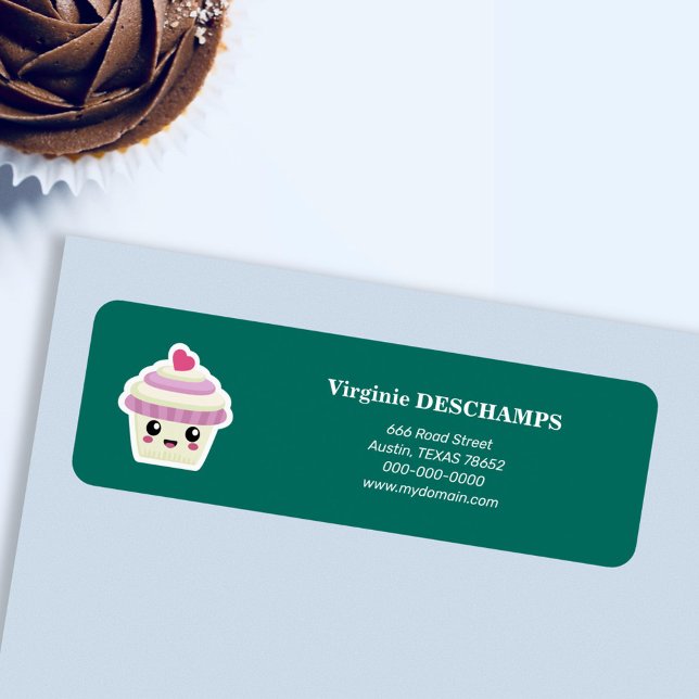 Cupcake Kawaii Rücksendeadresse (Cupcake Kawaii Return Address Label)