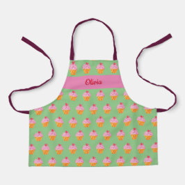 Cupcake Kids NAME Backen Schürze Aquarelltonretro