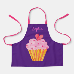 Cupcake Kinder NAME Backen Schürze Aquarell