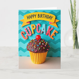 Cupcake-Kirsch-Geburtstagskarte Karte