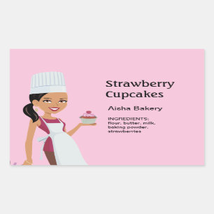 Cupcake Label mit Character Design #1 Rechteckiger Aufkleber