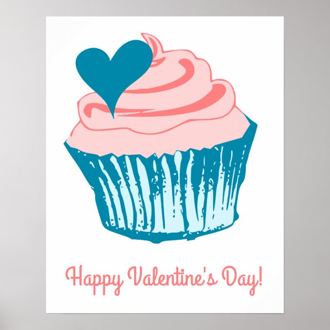 Cupcake Liebe benutzerdefiniertes Textposter Poster (Vorne)