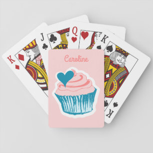 Cupcake Liebe individuelle Name spielt Karten Spielkarten