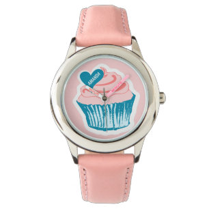 Cupcake Liebe individuelle Name Uhren