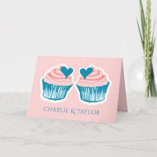 Cupcake Liebe individuellen Namens Grußkarte Karte
