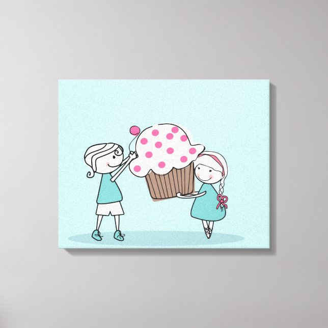 Cupcake Liebe Leinwanddruck (Vorderseite)