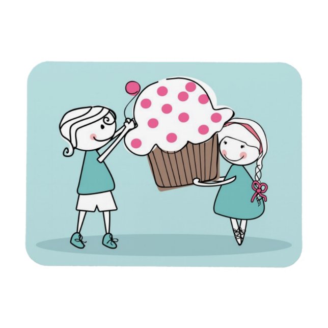 Cupcake Liebe Magnet (Horizontal)