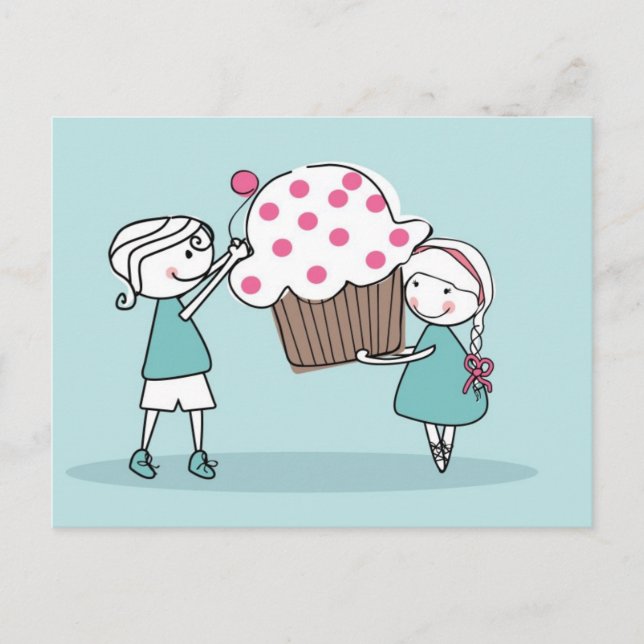Cupcake Liebe Postkarte (Vorderseite)