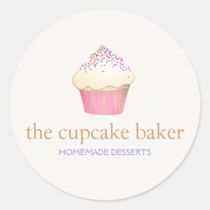Cupcake Logo Bakery Koch Catering Runder Aufkleber