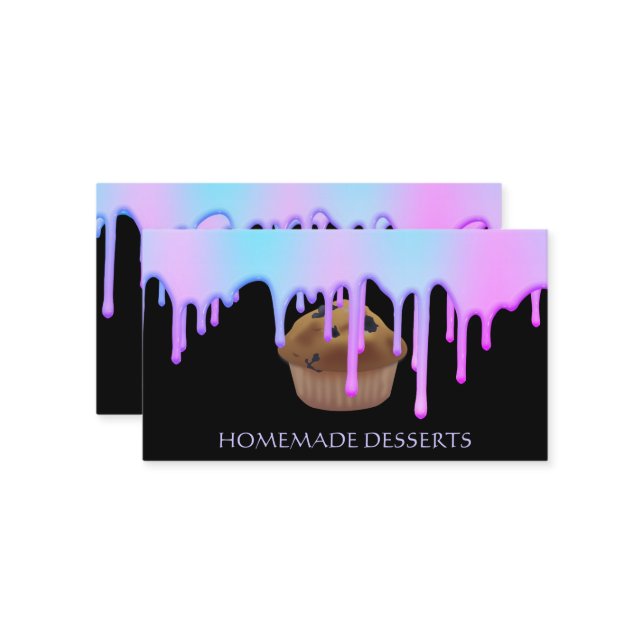 Cupcake Logo Bakery Koch, niedlich Visitenkarte (Vorderseite/Rückseite Beispiel)