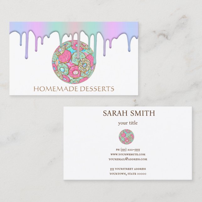 Cupcake Logo Bakery Koch, niedliche Visitenkarte (Vorne/Hinten)