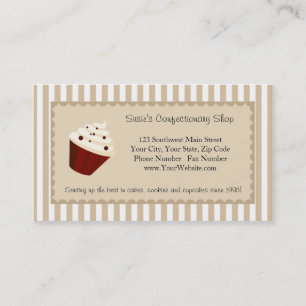 Cupcake-Logo individuell, weiche Mocca-Streifen Visitenkarte